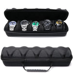 HASTHIP® Estuche rígido viaje para reloj hombre con 5 ranuras