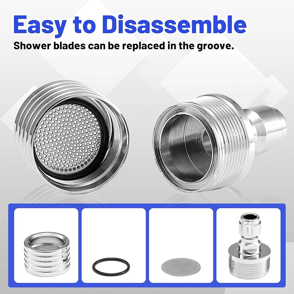 HASTHIP® Pressure Washer Nozzle Quick Connect 1/4'' Stainless Steel Pressure Washer Tip Shower Nozzle, High-Pressure Fan Nozzle for Garden, Car, and Outdoor Surfaces