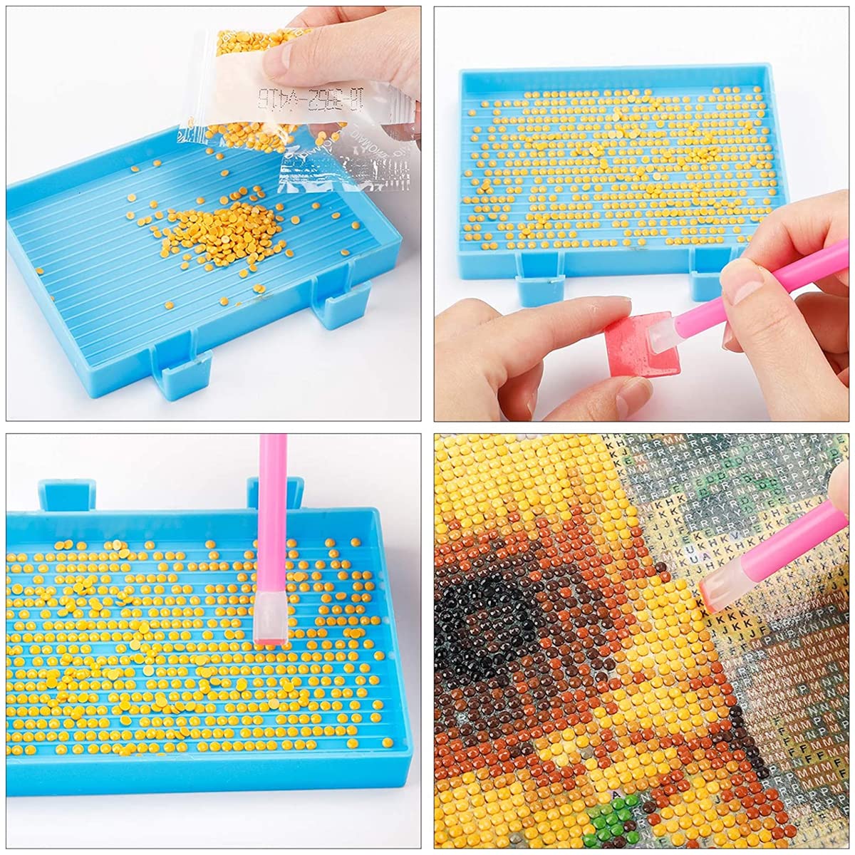 HASTHIP Diamond Painting Tools Kit for 5D DIY Crafts with 9 Pens and 28 Grid Box | Without Diamonds