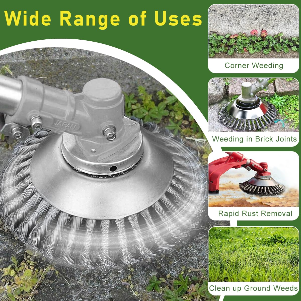 HASTHIP Weeder Head for Universal Grass Trimmer with Multi Prongs Stainless Steel 6 in Blade | Efficient Weed Cutting