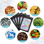 HASTHIP Smell Proof Mylar Bags for Food Storage with Tight Seal 200 Pcs 7.5 x 12cm | Black
