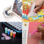 HASTHIP Diamond Painting Tools Kit with 30 Slot Storage Case and EVA Carry Bag | DIY Art Accessories