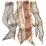 HASTHIP® 4Pcs Fashion Scarves for Women Multifunctional Boho Scarves Headbands Satin Scarf for Bag Hair Accessories