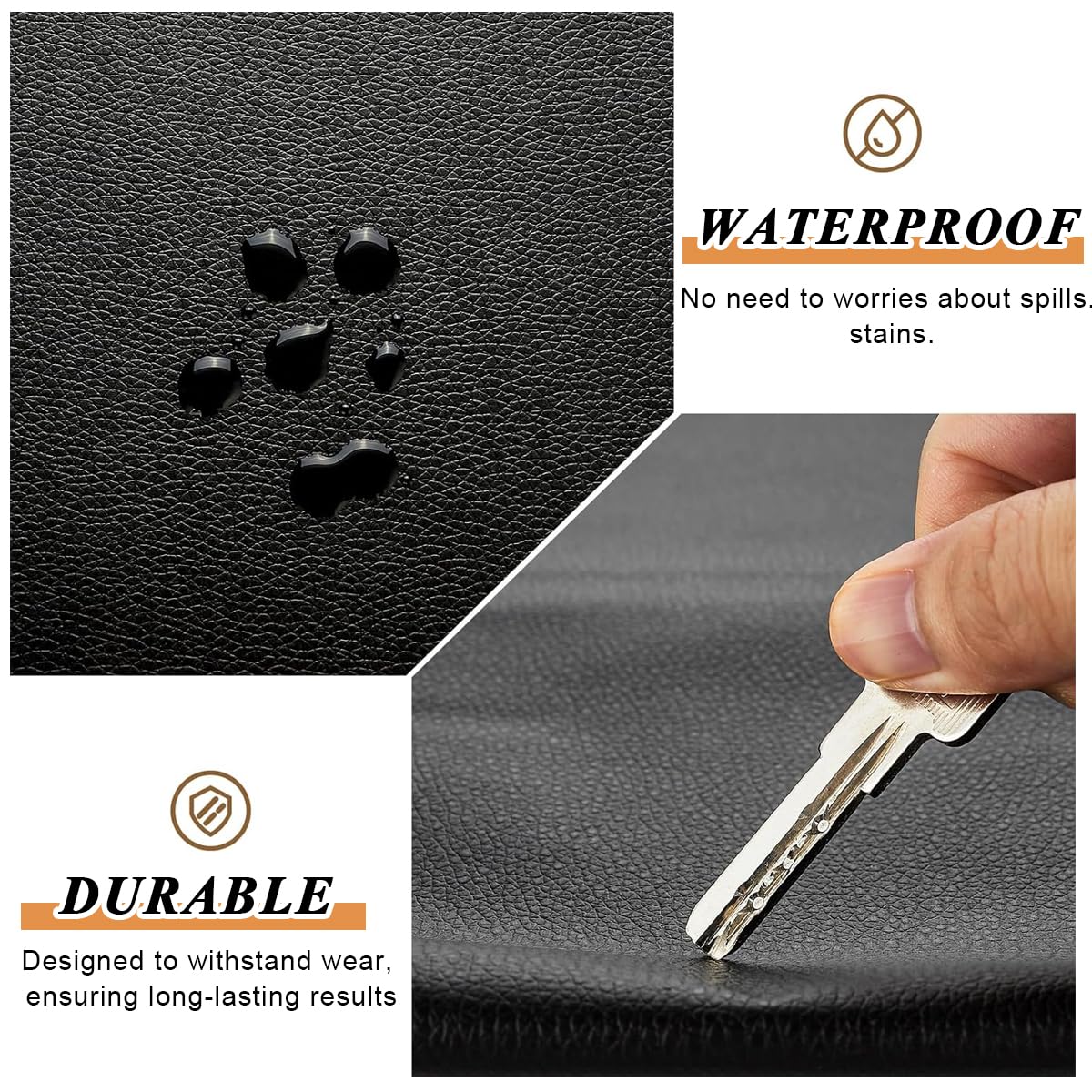 HASTHIP® Leather Repair Patch, 78"x17" Leather Repair Patch Tape Kit, Self Adhesive Leather Repair Kit Tape DIY for Car Seat Sofa Jackets Couches Chair, Black