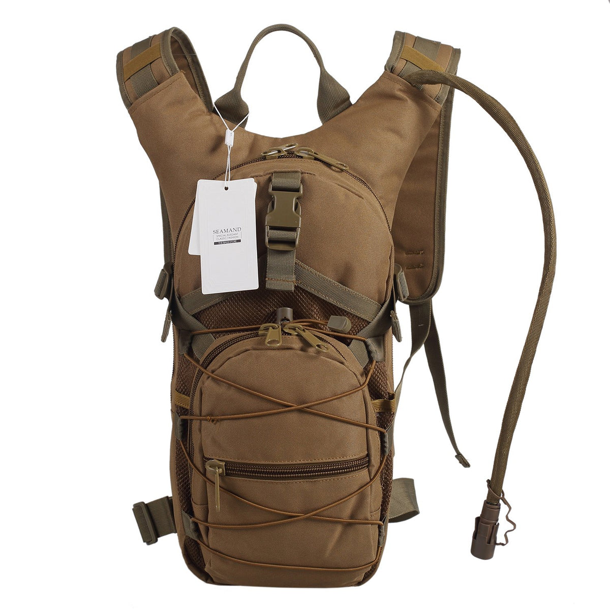 HASTHIP® Mochila de Hidratación 3L con Bolsa de Agua y Manguera Boquilla Fácil,Tirantes Ajustables y Cinturón Pecho para Senderismo Escalada - Verde
