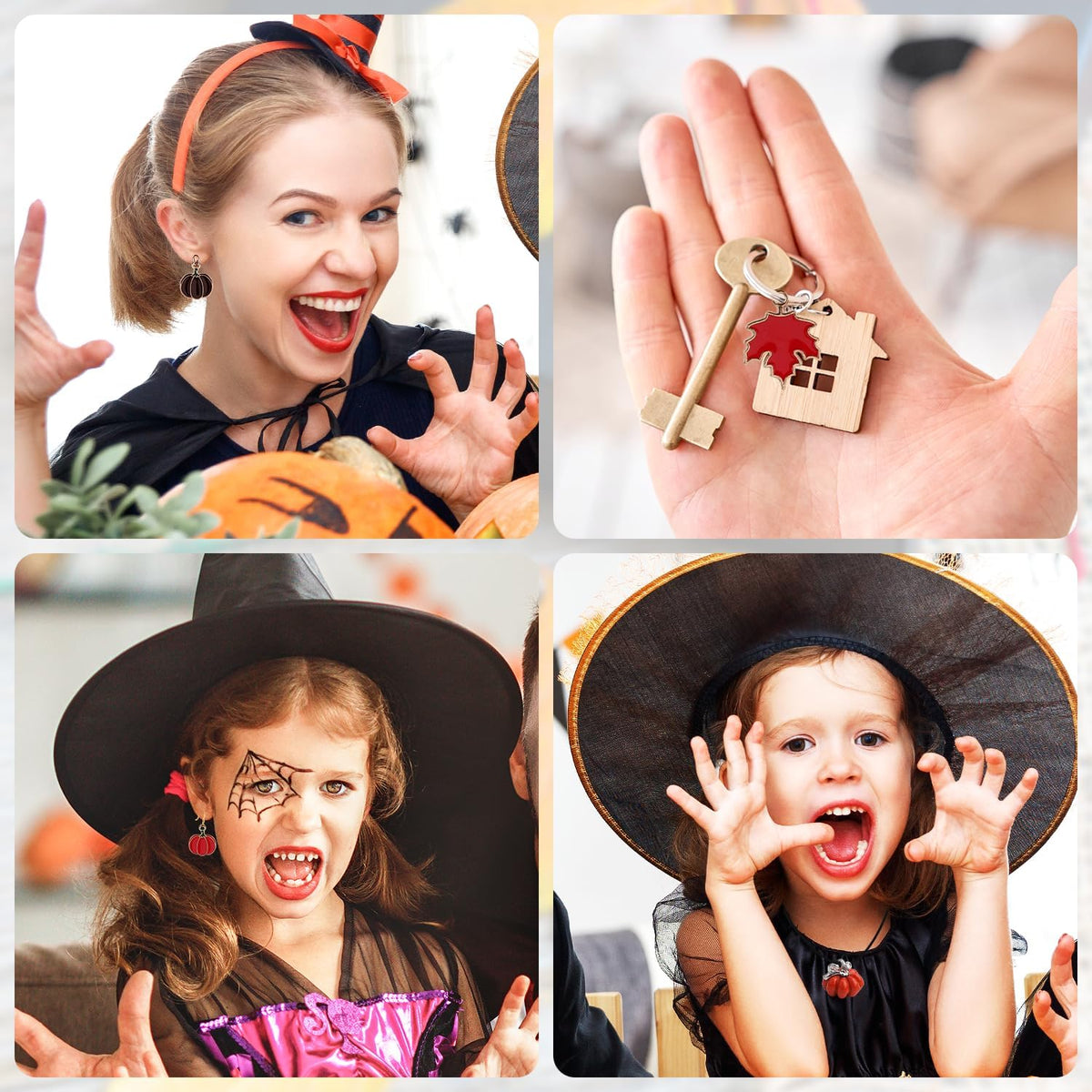HASTHIP DIY Festival Jewelry Accessories for Thanksgiving and Halloween | 24pcs Enamel Zinc Alloy Maple Leaf and Pumpkin Charms