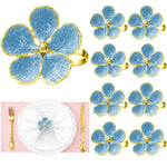 HASTHIP® Floral Napkin Rings Bulk Cloth Napkin Holder Set Elegant Flower Serviette Buckles Holders for Parties Dinners Photoshoots