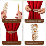 HASTHIP Curtain Tiebacks 2 Pack for Living Room and Bedroom featuring Adjustable Alloy Straps in Gold