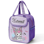 HASTHIP® Insulated Lunch Bag Kawaii Cartoon Kuromi Lunch Box Bag Handbag Bento Bag School Lunch Bag for Girls Picknic Food Bag, 20x13.5x23cm