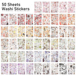 HASTHIP® 50 Sheets Vintage Washi Stickers, Scrapbook Stickers for Junk Journals, Aesthetic Sticker Book for Journaling Supplies, Art Bullet Journals, Scrapbooking and Paper Work, Home Decor