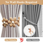 HASTHIP Curtain Tie Backs for Home Decor featuring Button Design and Cotton Fabric | 2 Pack