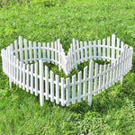 HASTHIP Garden Fence Border for Outdoor Decoration with Connectable Design 63x34cm PVC White Panels | Easy Installation for Lawn and Pathway Edging