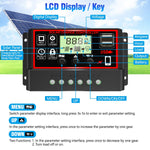HASTHIP Solar Charge Controller for 12V 24V Panels with LCD Display & Dual USB 20A | Intelligent Battery Regulator