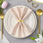 HASTHIP Napkin Rings for Dining Table featuring Golden Semicircle Design and 24PCS Set