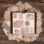 HASTHIP Vintage Scrapbook Materials for Journals with 90 pcs Aged Paper Stickers | Retro DIY Crafts