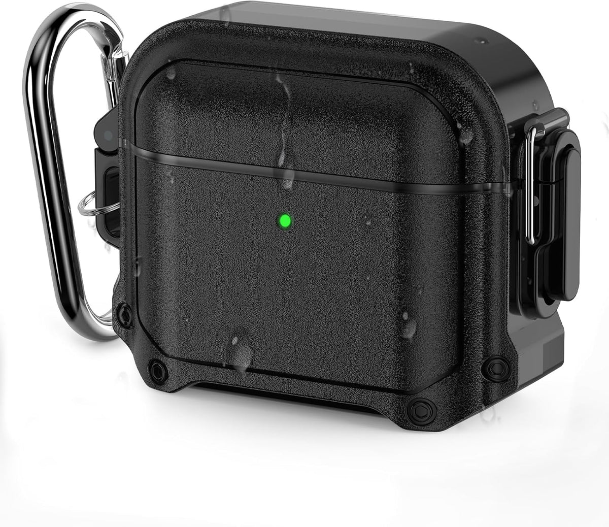 HASTHIP® for AirPods 4 Generation Case with Lock, Fully Waterproof AirPods 4 Case Cover with Keychain, Rugged Tough Protection, Hard Shell and Carabiner Clip for Easy Travel