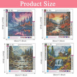 HASTHIP® 4pcs DIY Diamond Art Painting Kit 5D Diamond Art Painting Kit Hyper-Realistic Scenery Diamond Painting Wall Decor Beginners Diamond Art Painting Supplies DIY Home Gift, 11.8 x 11.8 Inch