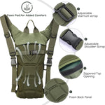 HASTHIP® Trekking Hydration Backpack, with 3L Water Bladder for Men Women Kids, Professional Waterproof Tactical Water Bag for Hiking, Biking, Running, Walking, BPA Free, Army Green
