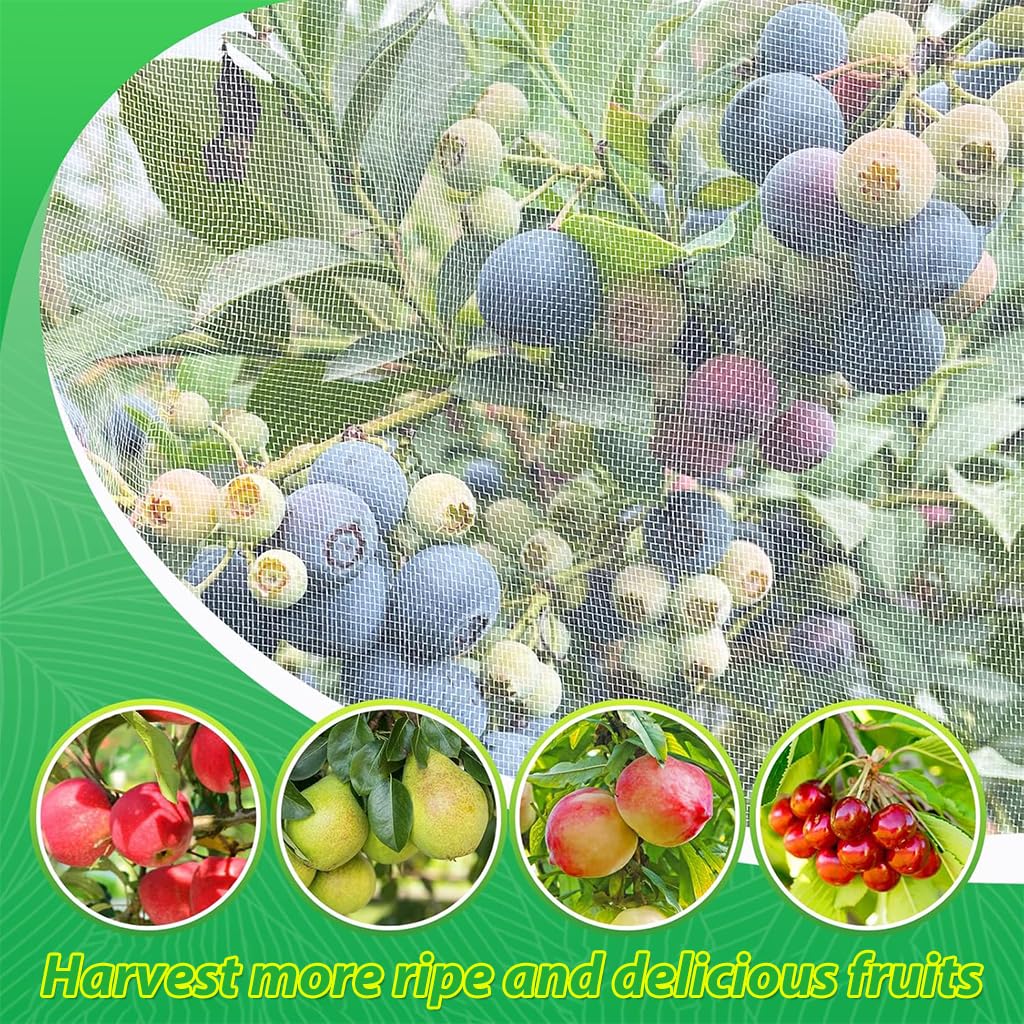 HASTHIP Fruit Tree Netting for Garden Plants 240x240cm with Zippered Access & Drawstring Closure