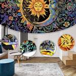 HASTHIP® Tapiz psicodélico de sol y luna
