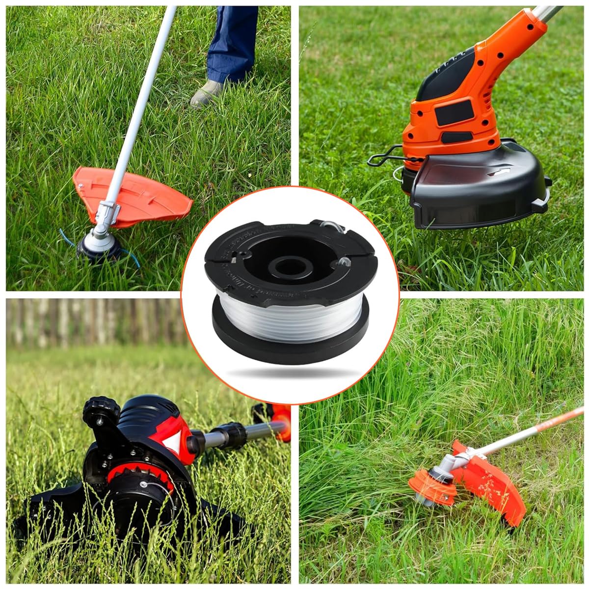 HASTHIP Grass String Trimmer Wire for Garden Use with 12PCS 30ft Nylon Spool and Spring Cap