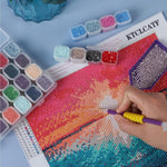 HASTHIP Diamond Painting Tools Kit for DIY Art with 46PCS and 28-Grid Organizer | Removable Shell Design
