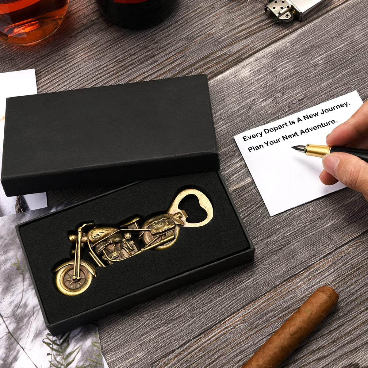 Motorcycle Bottle Opener, Beer Bottle Opener Gift for Man, Cool Retro Motorcycle Opener Gift for Fathers Day Valentine's Day Birthday, Gadgets Presents Son Husband Grandpa Boyfriend Christmas