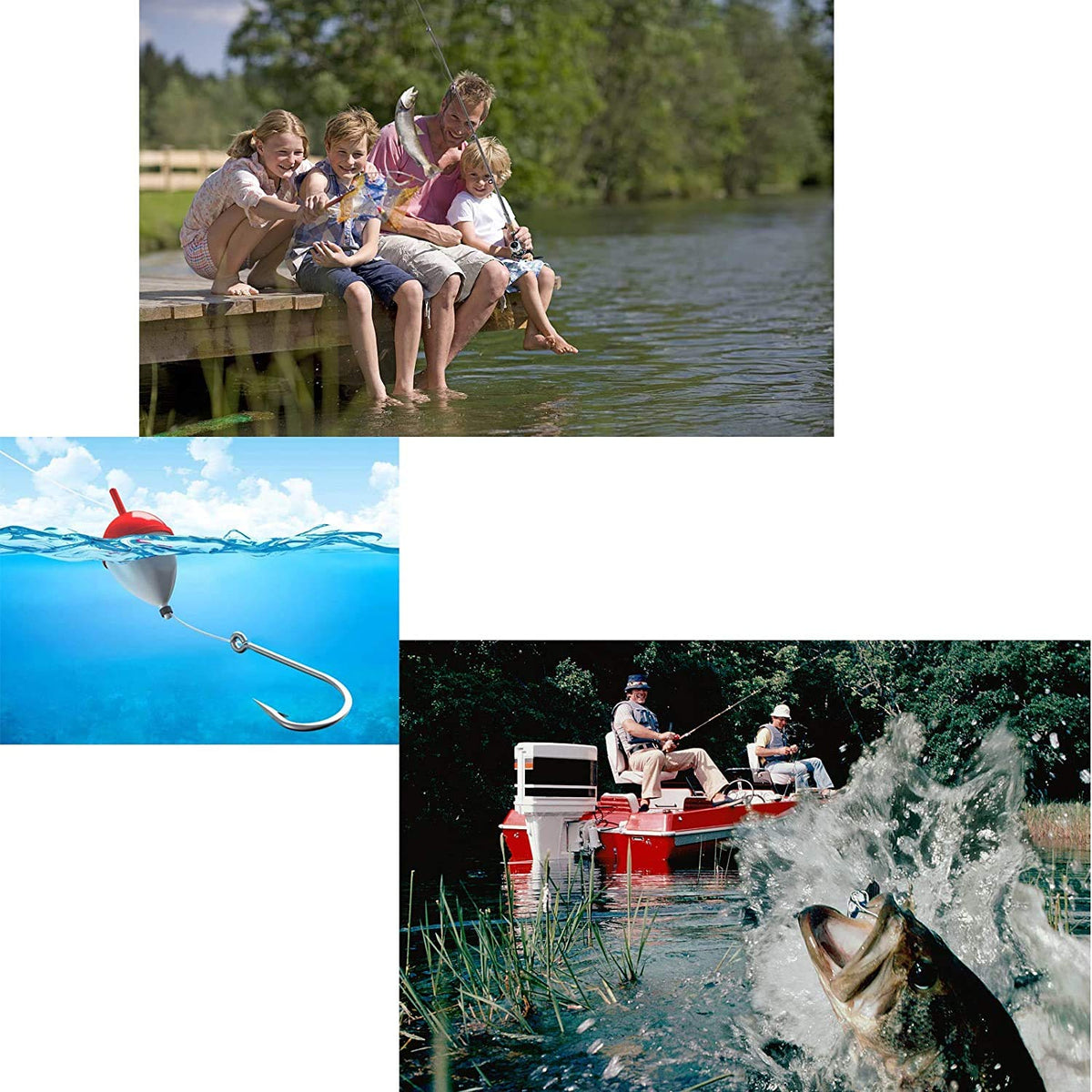 Proberos 500pcs High Carbon Steel Fishing Hooks with Plastic Box, 10 Sizes Fish Hook with Barbs for Freshwater/Seawater, 3# - 12#(50pcs/ Size)