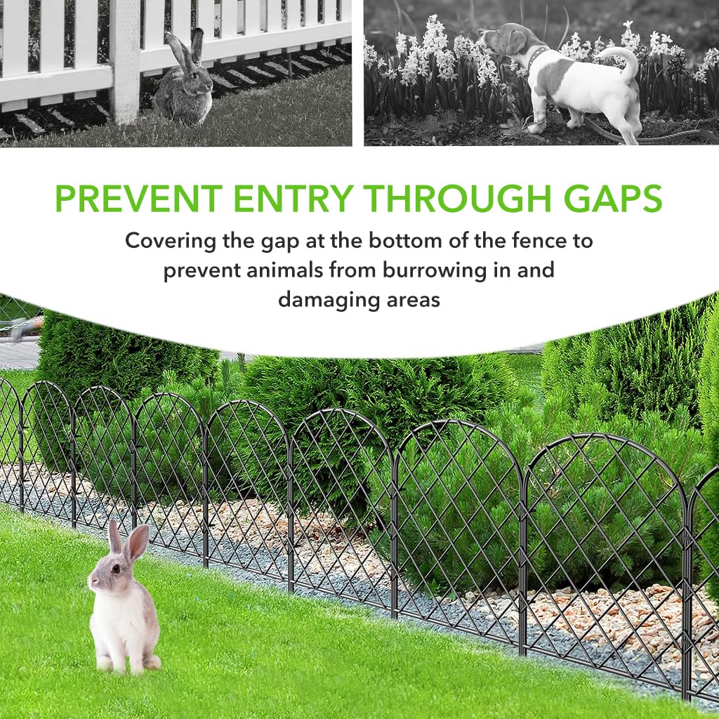 HASTHIP® Metal Garden Fence Outdoor - Versatile Decorative Fence for Garden - Garden Plant Partition Fence - Outdoor Garden & Patio Decoration Items - Garden Fence for Flower, Lawn, Pathway (5 Pcs )