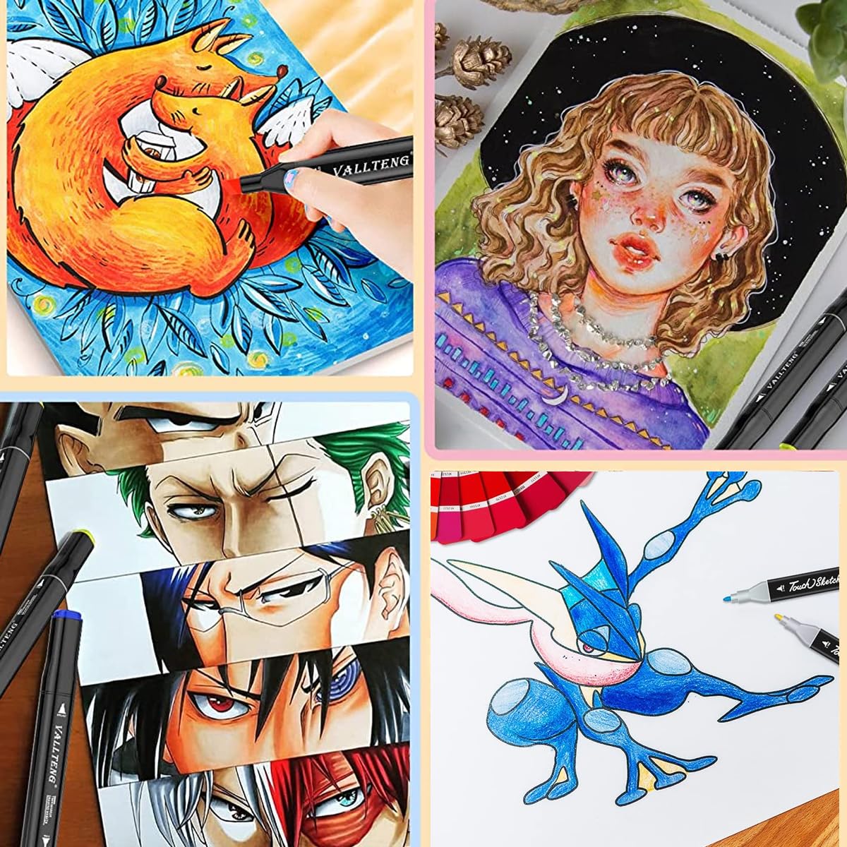 HASTHIP Paint Pens for Rock Glass and Wood Painting with 12 Oil-Based Quick-Dry Colors | Waterproof Permanent Markers