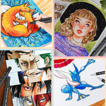 HASTHIP Paint Pens for Rock Glass and Wood Painting with 12 Oil-Based Quick-Dry Colors | Waterproof Permanent Markers