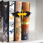 HASTHIP® Fourth Wing Merch Dragon Bookshelf Decor, Handmade Wooden Bookshelf Decorations, Fantasy Fan Book Nook Acotar Trinkets, Cool 4th Wing Bookish Accessories Gifts for Books Lovers