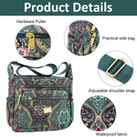 HASTHIP® Bolso Bandolera Mujer Nylon Impermeable Estilo Kipling Mini Crossbody Bag con Múltiples Compartimentos y Correa Ajustable para Viaje y Uso Diario (10.2x3.9x8.2 inch)