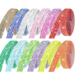 HASTHIP Rhinestone Ribbon for DIY Crafts featuring Self Adhesive 4 Row Design and 48 Yards Set