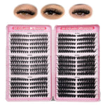 HASTHIP® Kit de Extensión de Pestañas en Racimos DIY, 280 Pestañas Postizas Individuales 30D 40D, Unión y Sellado Fuerte, Pinzas Aplicador, Look Natural 10-16mm, Todo en 1 para Principiantes y Profesional