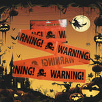 HASTHIP Halloween Caution Tape for Spooky Room Decoration with Skeleton Skulls 8cm x 5m | Easy Setup