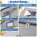HASTHIP Stackable Baseball Hat Storage Box Set with Clear Windows, Dual Zippers and Side Handles