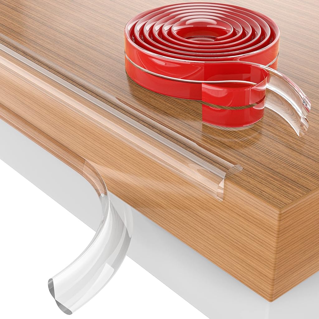 HASTHIP® Baby Proofing, 3m Edge Protector Strip Clear, Pvc Protectors with Upgraded Pre-Taped Strong Adhesive, Edge Protectors for Sharp Corners