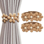 HASTHIP Curtain Tie Backs for Home Decor featuring Button Design and Cotton Fabric | 2 Pack