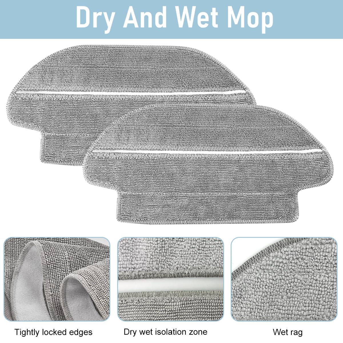 HASTHIP® Mopping Cloth for Mi Robot Robot Vacuum Cleaner S10 Microfiber Absorbent Wet & Dry Use Mop Cloth Replacements for Vacuum S10.