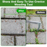 HASTHIP Crack Weeder Tool for Lawn and Yard featuring 30cm Serrated Blade and Wooden Handle