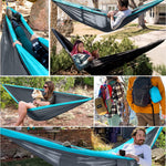 Hammock for Camping Outdoor Activities with 2 Fixing Straps, Hammock Swing for Adults Kids, Portable Ultralight Nylon Hammock for Travel Beach Trekking, Maximum 200kg Load (275 x 140cm)