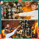 HASTHIP Christmas Tree Hanging Ornament Set featuring 30PCS Crystal Acrylic Snowflakes | Festive Icicle Decorations