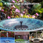 HASTHIP Solar Water Fountain for Garden with 6 Nozzles and 1.5W Pump | Bird Bath Pond Use