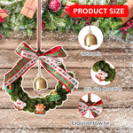 HASTHIP Christmas Wreath for Door and Window with Bell Ornaments and Ribbon Bow | Handmade Pipe Cleaner Holiday Garland Decor