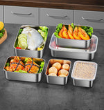 HASTHIP Stainless Steel Food Containers Set for Freezer and Outdoor Use with Clear Leak Proof Lids | 3 Sizes 650ml 1100ml 1700ml