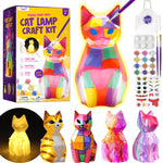 HASTHIP® Paint Your Own Cat Lamp Kit, DIY Arts & Crafts for Kids Ages 6-12, Creative Night Light Painting Craft Activity, Birthday Gift for Girls & Boys Art Set