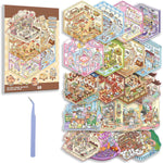 HASTHIP 3D House Stickers for Kids with 40PCS Set and Tweezer | DIY Mini Scene Craft Toy