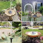 HASTHIP Solar Fountain Pump for Bird Bath and Garden with 7V 1.4W Panel | 5 Nozzles Black