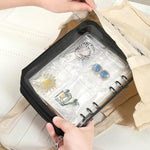 HASTHIP® Jewelry Organizer Travel Earring Organizer Case Transparent Jewelry Storage Book for Necklace Bracelet Ring With PVC Jewelry Pouches Zipper Bags